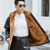 22 Leather jacket and leather pants sets with fleece, thickened, warm, oil-proof and waterproof work clothes for middle-aged and elderly fathers, leather pants for men Item Picture